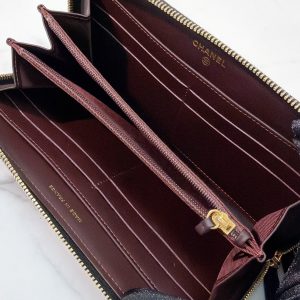 CHANEL ZIP WALLET, Black/Gold 20384