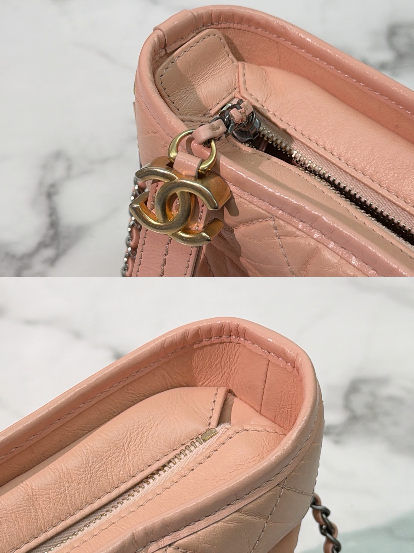20390-05 CHANEL SMALL GABRIELLE, Pink/Gold 20390